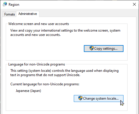 Image: Change system locale