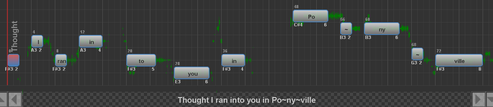 Aubio-defined pitch positions